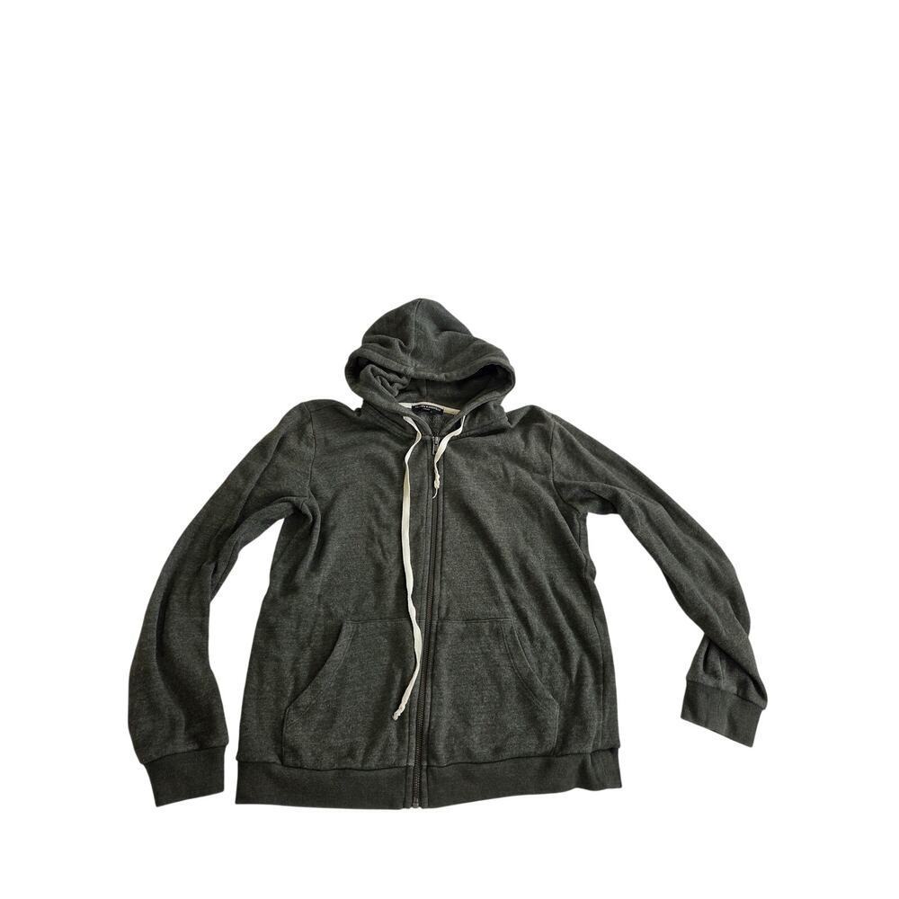 BRANDY MELVILLE Zip Up Hoodie Jacket Olive Green Cotton Womens One Size